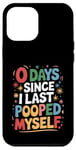 Coque pour iPhone 12 Pro Max 0 Days Since I Last Pooped Myself - Blague de caca de salle de bain