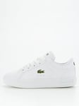 Lacoste Kids Powercourt Lace Up Trainer - White, White, Size 10 Younger