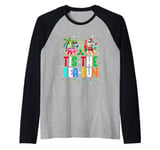 Tis The Sea Sun Santa Beach Summer Christmas In July Summer Raglan Baseball Tee