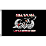 AZ FLAG Drapeau Pirate Kill Em All 150x90cm - Drapeau Corsaire 90 x 150 cm - Drapeaux