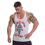 Gold's Gym GGVST003 Men's Muscle Joe Premium Stringer Vest, White, M