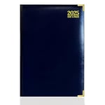 G4GADGET 2025 Diary A4 Day A Page - Blue | Hardback Cover | Daily Planner with Hourly Slots | Comprehensive Information and Note Sections