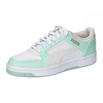 PUMA Mixte Rebound Joy Low Basket, White-Vapor Gray-Minty Burst Gold, 47 EU