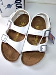 BIRKENSTOCK white Kids sandals - Size UK 11.5 - EU 30 -Buckle 190mm