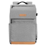 K&F Concept Sac à dos pour appareil photo 22 L pour photographes, sacs pour appareil photo de grande capacité avec housse de pluie, compartiment pour ordinateur portable 15,6" pour drone caméra-Gris