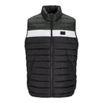 Jack & Jones Mens Puffer Gilet with Stand Up Collar Lightweight - Green - Size Medium