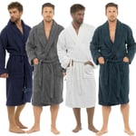 Mens 100% Cotton Towel Bathrobe Terry Towelling Sizes M-xl Dressing Gown