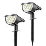 Lampe Solaire Exterieur Puissante [37LED/ 2Pack] Spot Solaire Exterieur IP65 Imperméable, Lumière, Eclairage Solaire Pour Les Décorations de Jardin (Blanc Froid)