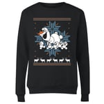 Disney Frozen Olaf and Snowmen Pull de Noël Femme - Noir - S