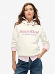 Superdry Metallic Venue Hoodie - Ecru, Cream, Size 14, Women