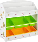 SONGMICS Étagère pour Jouets Enfants, 6 Paniers Amovible, 3 Niveaux, Organiseur pour Livres, pour Chambre d'enfant, Crèche, École Maternelle, Multi-Colore et Blanc GKR44WTV1