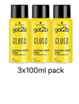 3 x Schwarzkopf Got2b Glued Blasting Freeze Spray 100ml TRAVEL Size