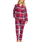 Damella Cotton Flannel Pyjamas Röd Mönstrad bomull XX-Large Dam