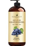 Handcraft Blends Grapeseed Oil - 473 ml - 100% Pure and Natural - Premium Grade Carrier Oil - Hair and Body Oil Cold-Pressed and Hexane-Free