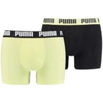 Boxers Puma  Lot de 2 Boxers Homme Coton BASIC Noir Jaune