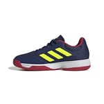 adidas Gamespec Kids Tennis Shoes Basket, Dark Blue/Lucid Lemon/FTWR White, 23 EU