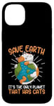 Coque pour iPhone 14 Plus Save Earth Cat Lovers, une planète mignonne qui s'embrasse