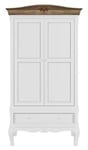 Clearance - Fleur French Style White Shabby Chic 2 Door Wardrobe - Made in Solid Mango Wood