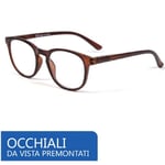 Lunettes Vue Lentilles Graduate Lecture Monture Femme Homme + 1.5 Degrés Marron