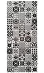 Mani Textile - Tapis de Cuisine Carreaux de Ciment Black Dimensions - 50x120