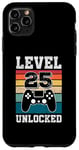 Coque pour iPhone 11 Pro Max Niveau 25 Débloqué 25 Ans Gamers 25e Anniversaire Jeu