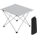 WOLTU Table de Camping Pliante en Aluminium,Table de Voyage léger et Portable, Table Pliable pour Le Pique-Nique, la Plage, Pique-Nique, Le Barbecue, 56x46x40cm, Argent CPT8133sb