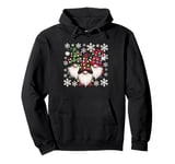 Three Gnomes Men Women Cute Buffalo Christmas Gnome Pullover Hoodie