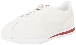 Nike Femme Cortez Leather Sneaker, Phantom Light Bone White Red Sepia, 43 EU