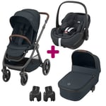 Maxi Cosi Pack poussette trio Oxford + nacelle Oria coque pebble 360 Pro Essential Graphite