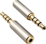 4 Pôles 3,5 Mm Mâle À 2,5 Mm Femelle Jack Convertisseur Audio Stéréo Coque Métallique Pour Casques,Smartphones,Tablettes,Haut-Parleurs.(2Pack-2.5 To 3.5Mm F/M)