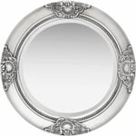 Décoshop26 - Miroir mural rond style baroque 50 cm Argenté DEC022888