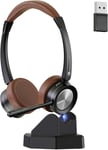 Casque Bluetooth Avec Microphone Pour Pc, Temps De Travail De 40 Heures, Casque Sans Fil Avec Micro Muet Et Suppression Du Bruit, Casque De Téléphone Bluetooth Pour Ordinateur, Ordinateur