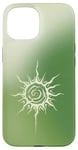 Coque pour iPhone 15 Esthétique Vert Aura Soleil Étoiles Célestes Planète Astrologie