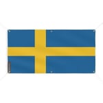 Banner Flag of Sweden 6 öljetter 180x360cm i polyester