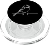 Line Art Oiseau Ornithologue Mésange PopSockets PopGrip pour MagSafe