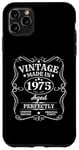 Coque pour iPhone 11 Pro Max T-shirt d'anniversaire Vintage Made in 1975 Original Parts