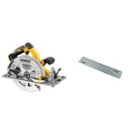 DEWALT circulaire XR 18V BL - sans batterie ni chargeur - 184mm & Rail de Guidage pour Scie Plongeante DWS520KR - Longueur 1m - Matériau Durable et Robuste