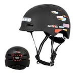 Casque de Vélo avec Lumière LED Casque Trottinette Electrique Certifié CE BMX Cyclisme Sport Casuque pour Hommes et Femmes Clignotant Casque VTT et VTC pour Adultes et Enfantes Route Urbain Ville