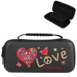 Etui pochette Switch LITE noir personnalisee prenom peace love rouge