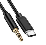 NoveltyThunder Fits Samsung Galaxy S20 1M Black Type C USB To 3.5mm AUX compatible with Audio Jack Adapter Car Cable