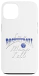 Coque pour iPhone 13 Southern Moms Cadeau de basket-ball fantaisie pour femme Bleu et blanc