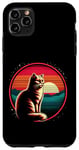Coque pour iPhone 11 Pro Max Chat drôle amoureux de chat, style rétro, drôle vintage chat noir