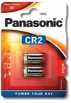 2 x PANASONIC CR2 3V Lithium Photo Batteries DLCR2 EL1CR2 CR2L Long expiry