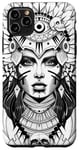 iPhone 11 Pro Max Aztec Warrior Queen Blackwork Tattoo Flash Case