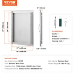 Porte d'Accès pour Barbecue-VEVOR-Simple Porte de Cuisine Extérieure 508x686x46 mm-Îlot de Barbecue-Argenté