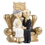 Mopec Pop & Fun – Figurine pour gâteau de Noces d'or, 50 Anniversaire de Mariage, 16 x 16,5 cm, Couleur doré foncé