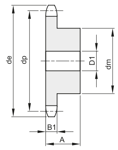 Std kjedehjul 12 b-1 z20