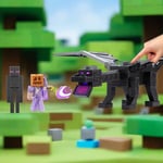 Minecraft 15th Anniversary Ender Dragon avec figurines Steve et Enderman