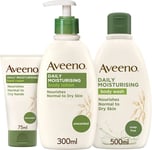 Aveeno Daily Moisturising Steps Skin Care Regime Set Body Wash Body Lotion and 3