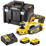 Dewalt DCP580N 18V Brushless 82mm Planer With 2 x 5.0Ah Battery Charger & Case